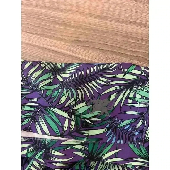 Lords Of Harlech Quack Leaves Swim Shorts Green Purple Men's L Mesh Lined - Picture 11 of 12